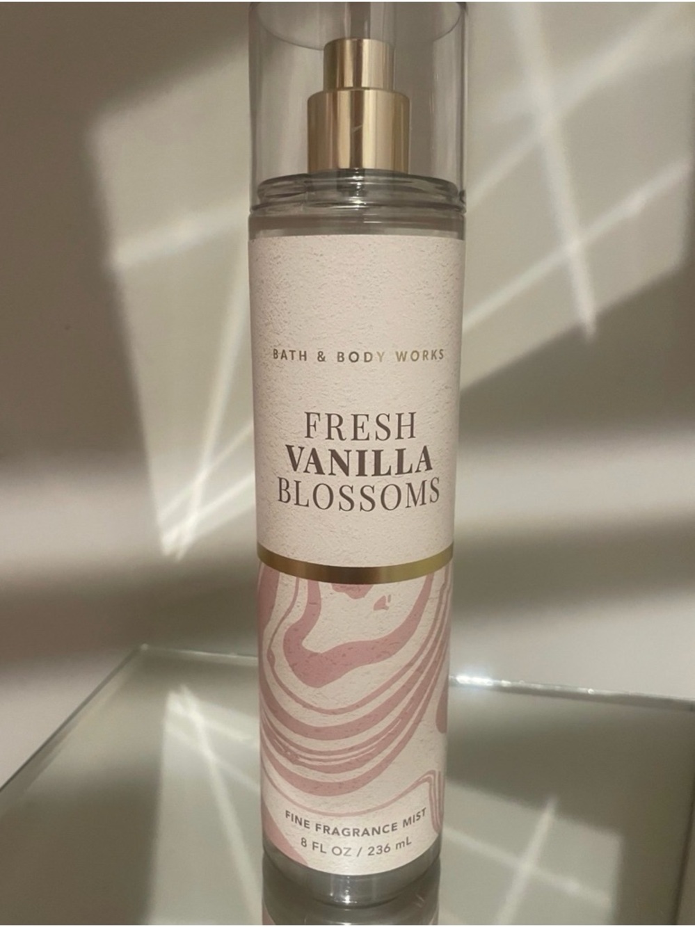 Bath & Body Works Fresh Vanilla Blossoms Fragrance Mist - Pink & Gold